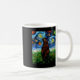 Tortoiseshell Tortie Sterrennacht Kitty Cat Art By Koffiemok