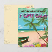 Tortola Britse maagdeneilanden reisposter Briefkaart (Voorkant / Achterkant)