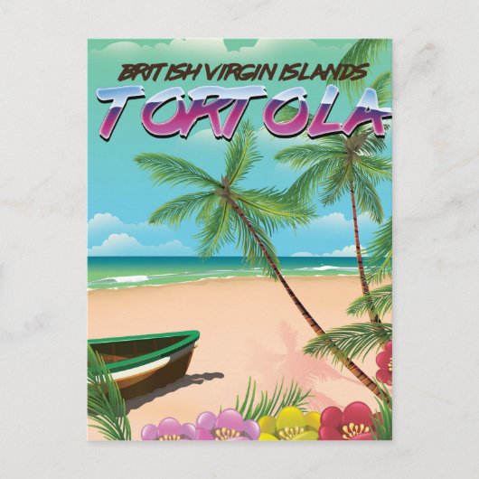 Tortola Britse maagdeneilanden reisposter Briefkaart (Voorkant)