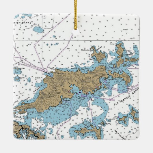 Tortola BVI Keramisch Ornament (Achterkant)