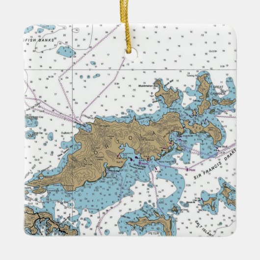 Tortola BVI Keramisch Ornament (Voorkant)