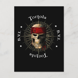 Tortola BVI Pirate Skull Briefkaart