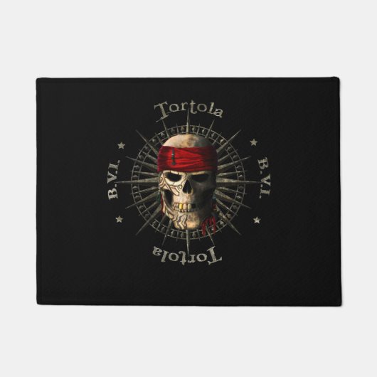 Tortola BVI Pirate Skull Deurmat (Voorkant)