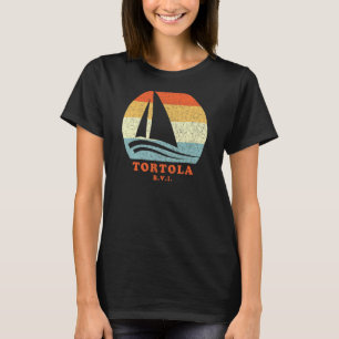 Tortola BVI  Retro Zeilboot Zeilvakantie T-shirt