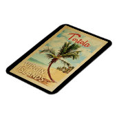 Tortola Magnet Palm Tree Vintage Travel Magneet (Linkerzijde)