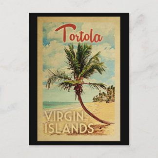 Tortola Palm Tree Vintage Travel Briefkaart