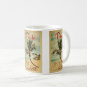 Tortola Palm Tree Vintage Travel Koffiemok (Voorkant rechts)