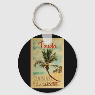 Tortola Palm Tree Vintage Travel Sleutelhanger