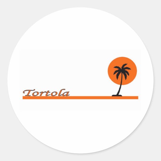 Tortola Ronde Sticker (Voorkant)