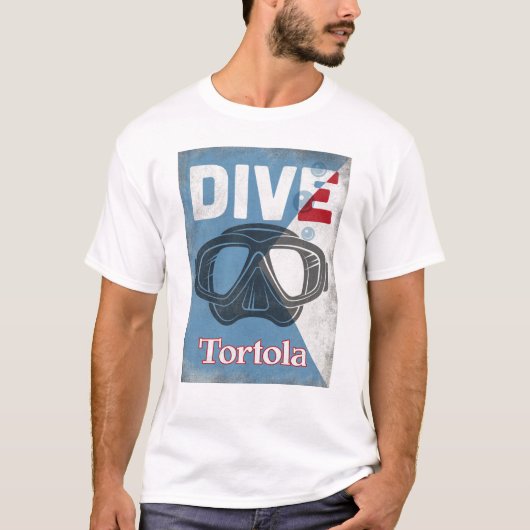 Tortola  scuba duikmasker t-shirt (Voorkant)