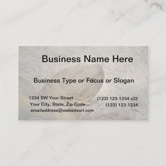 tortosiesnelschild dicht bij oude schildpad visitekaartje (Voorkant)