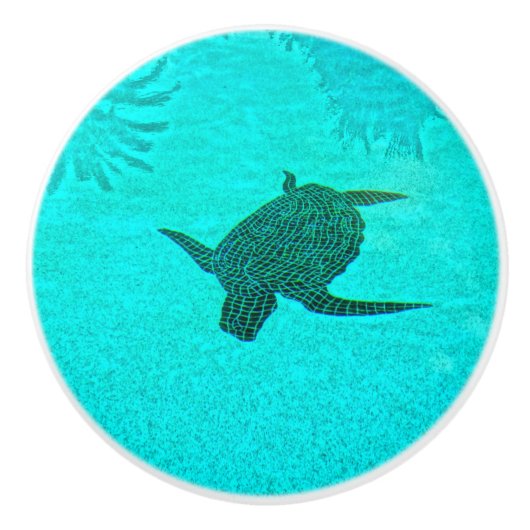 Tortuga Turtle Mosaic op Sanibel Island Florida Keramische Knop (Voorkant)