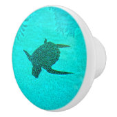 Tortuga Turtle Mosaic op Sanibel Island Florida Keramische Knop (Rechts)