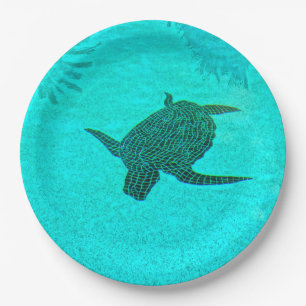 Tortuga Turtle Mosaic op Sanibel Island Florida Papieren Bordje