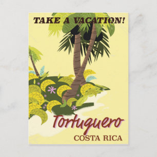 Tortuguero, Costa Rica vintage reisposter Briefkaart