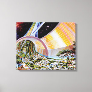 Torus-ruimtestation Habitat Kolonie Kunstenaarscon Canvas Afdruk