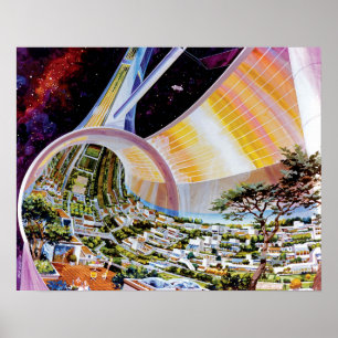 Torus Ruimtestation Habitat Kolonie Kunstenaarscon Poster