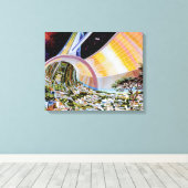 Torus Space Station Habitat Colony Artist Concept Canvas Afdruk (Insitu (Houten vloer))