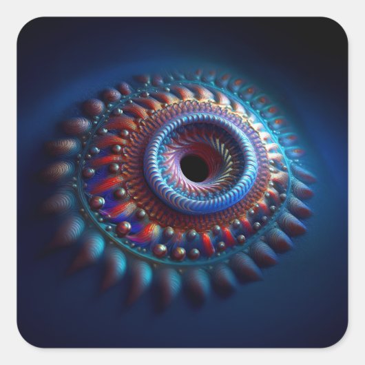 toruswormgat vierkante sticker (Voorkant)