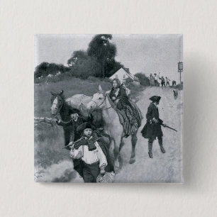 Tory Refugees on their Way to Canada Vierkante Button 5,1 Cm