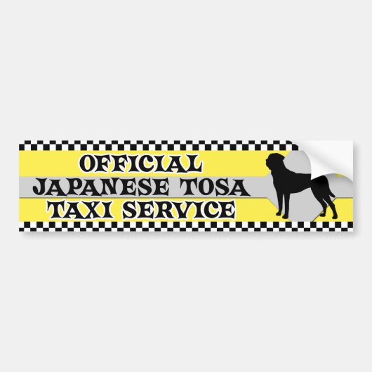 Tosa Inu Taxi Service Bumpersticker (Voorkant)