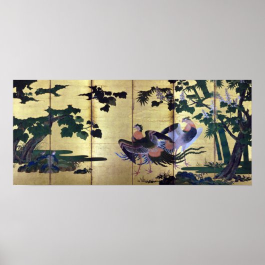 Tosa Mitsuyoshi Peafowl en Phoenixes Poster (Voorkant)