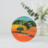 TOSCAAANS LANDSCHAP MET ZONNEBLOEMEN oranje zwart Kaart (Staand voorkant)