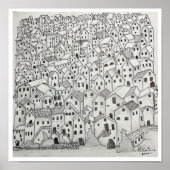 Toscaans dorp poster (Voorkant)