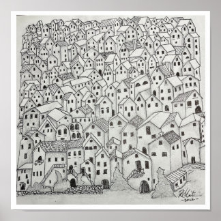 Toscaans dorp poster