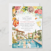 Toscaans Italiaans Poolfeest | Bruids Spritz Borre Kaart (Voorkant)