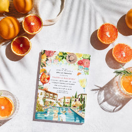 Toscaans Italiaans Poolfeest | Bruids Spritz Borre Kaart