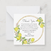Toscaans Italië waterverf citroenen bruiloft Dank  Notitiekaartje (Voorkant)
