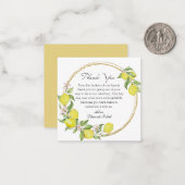 Toscaans Italië waterverf citroenen bruiloft Dank  Notitiekaartje (Voorkant / Achterkant in situ)