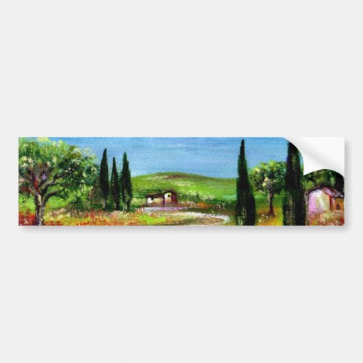 TOSCAANS LANDSCHAP 5 BUMPERSTICKER (Voorkant)