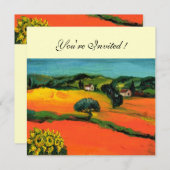 TOSCAANS LANDSCHAP , blauw groen geel oranje Kaart (Voorkant / Achterkant)