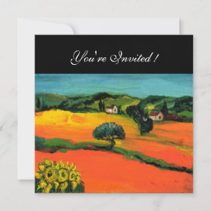 TOSCAANS LANDSCHAP , blauw groen geel oranje Kaart