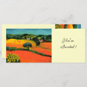 TOSCAANS LANDSCHAP , blauw groen geel oranje Kaart (Voorkant / Achterkant)