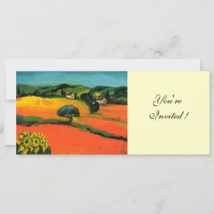 TOSCAANS LANDSCHAP, blauw groen geel oranje Kaart