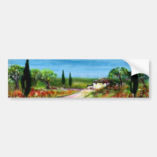 TOSCAANS LANDSCHAP BUMPERSTICKER (Voorkant)