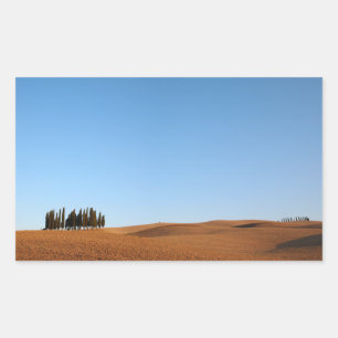 Toscaans landschap met bomen in panorama sticker