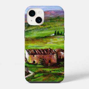TOSCAANS LANDSCHAP MET GROENE HEUVELS iPhone 14 HOESJE