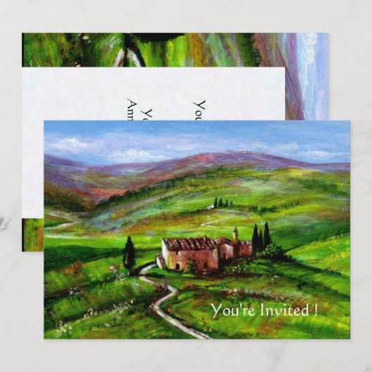 TOSCAANS LANDSCHAP MET GROENE HEUVELS KAART (Voorkant / Achterkant)