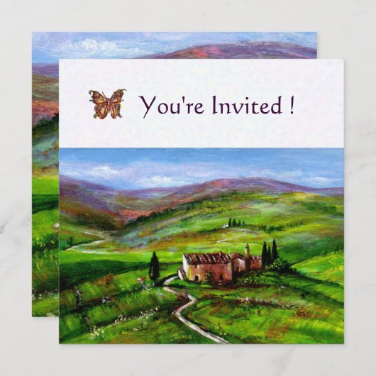 TOSCAANS LANDSCHAP MET GROENE HEUVELS KAART (Voorkant / Achterkant)