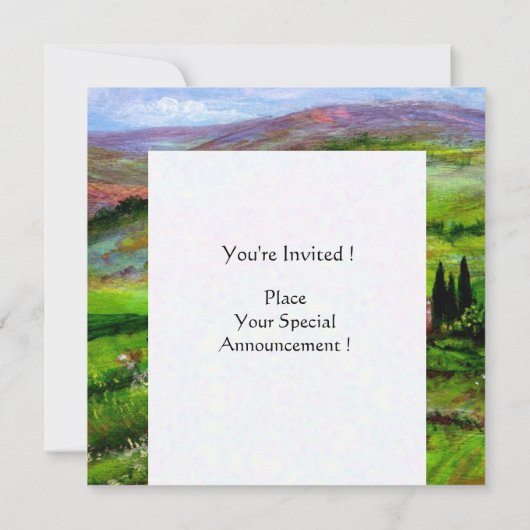 TOSCAANS LANDSCHAP MET GROENE HEUVELS KAART (Achterkant)