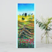 TOSCAANS LANDSCHAP MET KLAPROZEN KAART (Staand voorkant)