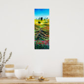 TOSCAANS LANDSCHAP MET KLAPROZEN POSTER (Keuken)