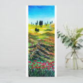 TOSCAANS LANDSCHAP MET KLAPROZEN ,wit Kaart (Staand voorkant)
