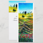 TOSCAANS LANDSCHAP MET KLAPROZEN ,wit Kaart (Voorkant / Achterkant)