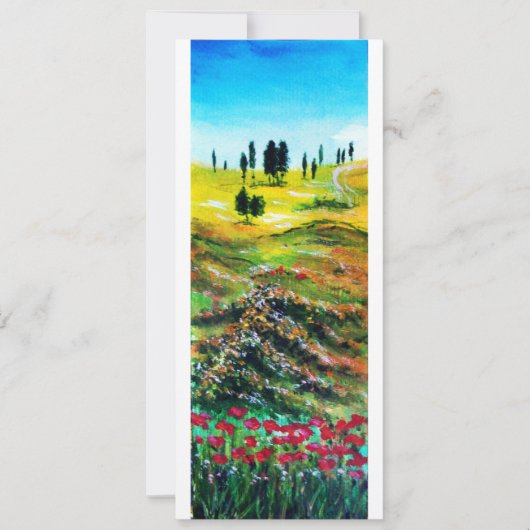 TOSCAANS LANDSCHAP MET KLAPROZEN ,wit Kaart (Voorkant)