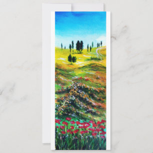 TOSCAANS LANDSCHAP MET KLAPROZEN ,wit Kaart